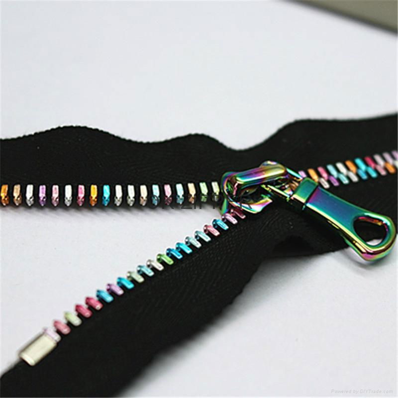 fashion plating metal zipper，close end auto-lock zipper 3