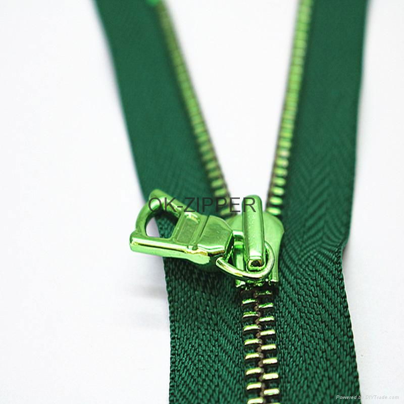 fashion plating metal zipper，close end auto-lock zipper 5