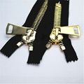 #15 bia size shiny gold metal zipper,auto-lock zipper 4