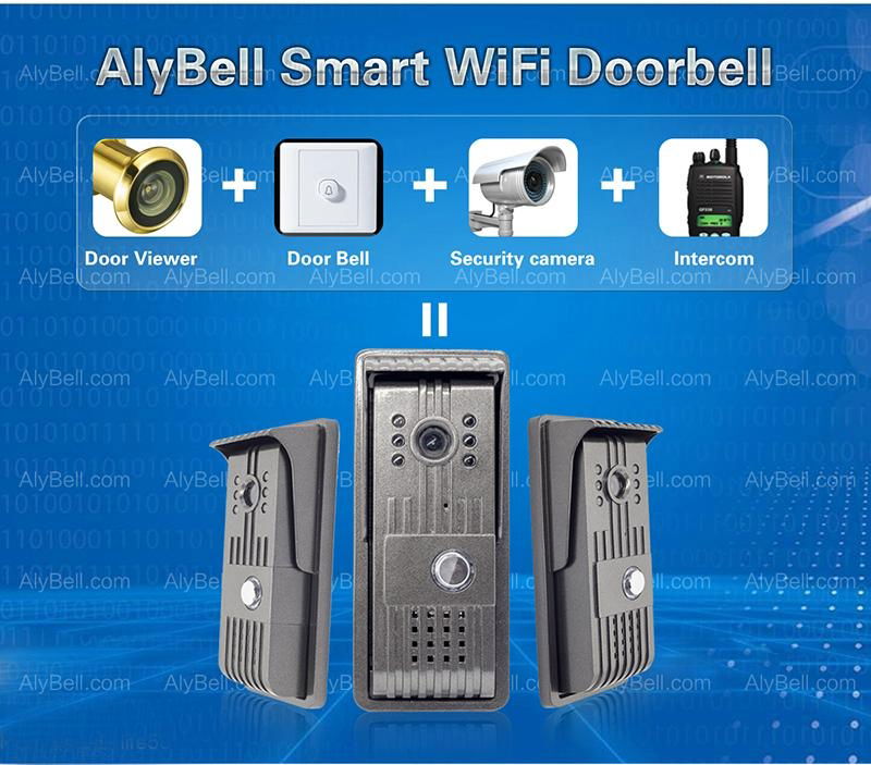 WiFi wireless high-end 2 wire waterproof IP55 video door bell system