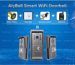 WiFi wireless high-end 2 wire waterproof IP55 video door bell system