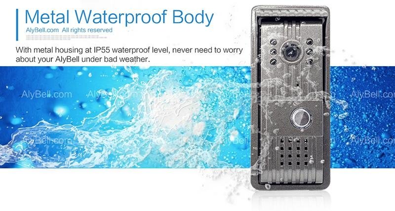 Home security 2 way audio 1 way video waterproof dustproof burglarproof intercom 5