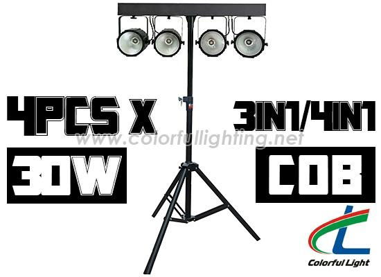 Compact COB 4X30W RGB RGBW LED Par With Truss