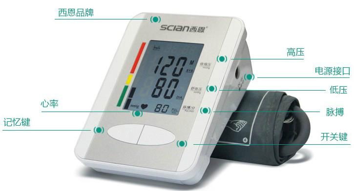 西恩電子血壓計 家用上臂式測量血壓計，智能加壓90次記憶 3