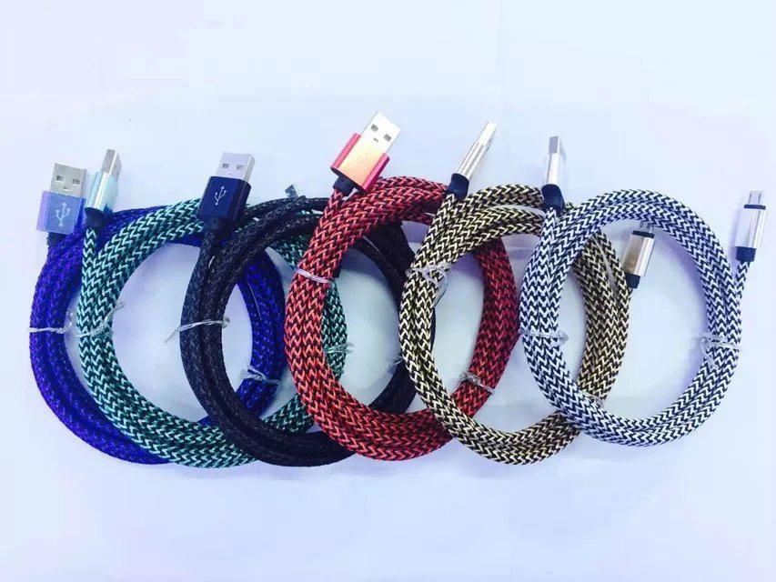 Nylon Braided USB Data Sync Charger Cable For  Samsung Galaxy S4 S3 HTC LG  3