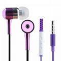 Metal wired Zipper earphone with MIC and