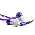 Custom music stereo zipper wired earphone with mic for iphone and mobile 1