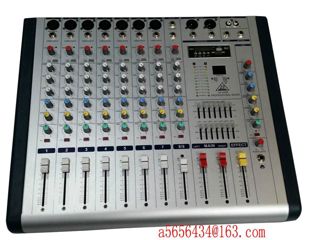 DF-8USB 8 channel audio mixer
