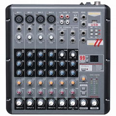 8 channel audio mixer with 99 Digital effect audiomixer DJ mixer power mixer