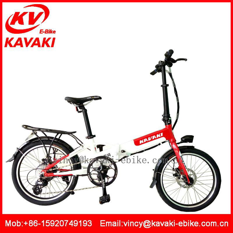 Newest fashion folding electric ebike 20inch F/R disc brake electric bicycle