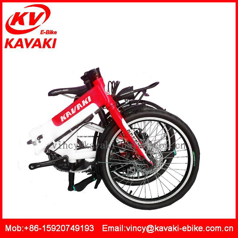 Newest fashion folding electric ebike 20inch F/R disc brake electric bicycle 2