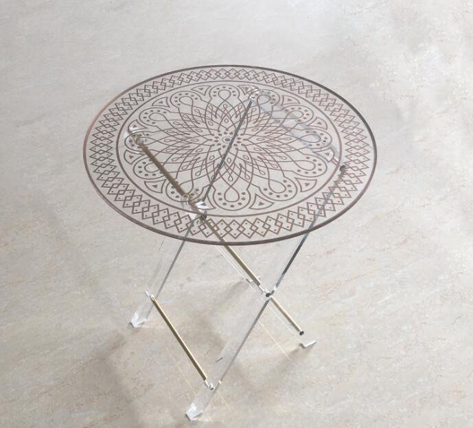 Hot sell odm design clear acrylic folding table from shenzhen 3