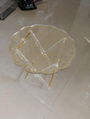 ODM fashion silk screen gold clear acrylic round table top