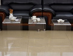 New design N shape glass acrylic transparent table