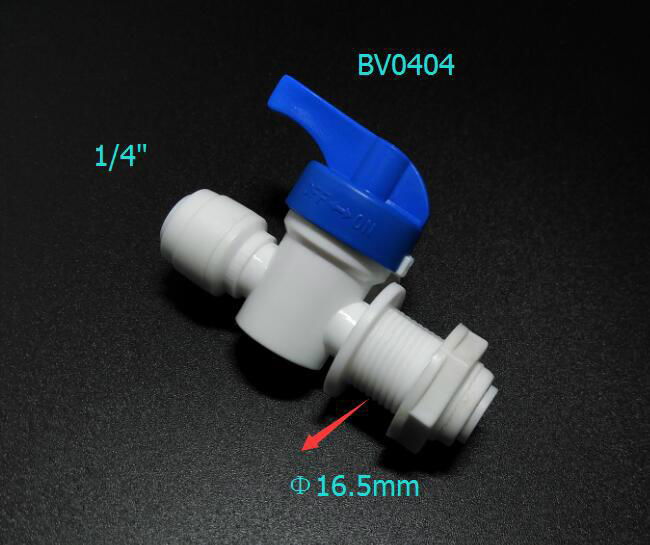 RO quick fittings 1/4" male thread ball valve inlet valve