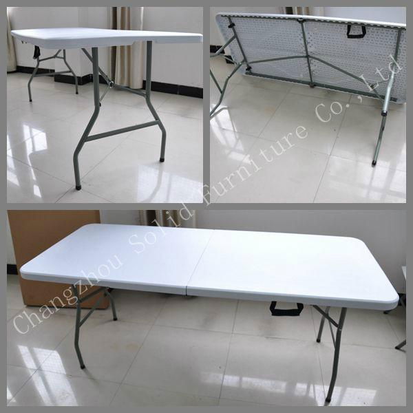 C240 Outdoor Blow-Molded Lightweight Rectangular Folding Seminar Table 2