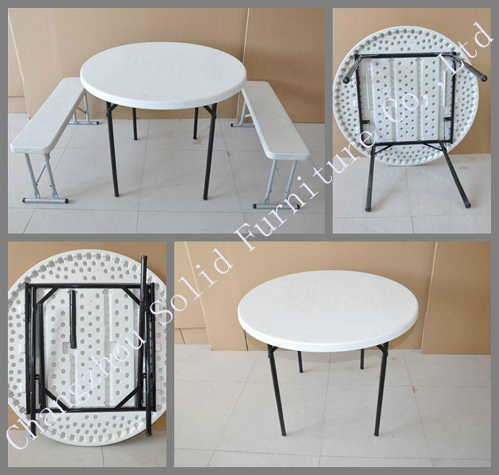 Y80 Outdoor Small Round HDPE Folding Table for Picnic