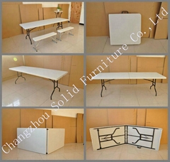 Z240 8FT Space Saving Folding in Half Dinner Picnic Table