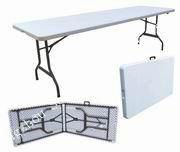 Z183 6'fold-in-Half Table White Blow Molded Plastic