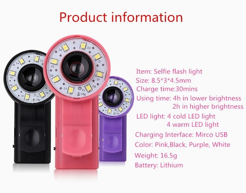 Patent popular beauty skin selfie flash light 4