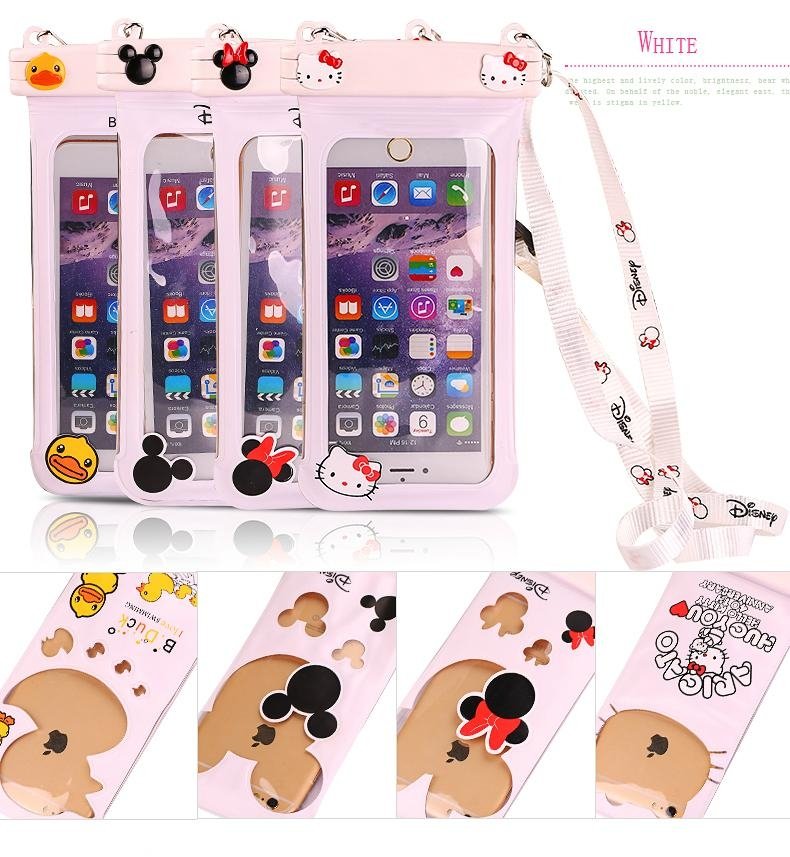 mickey and minnie pattern pvc waterproof bag for mobile phone 3