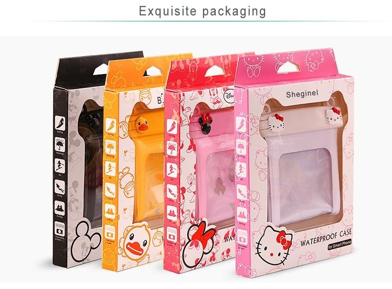 mickey and minnie pattern pvc waterproof bag for mobile phone 5