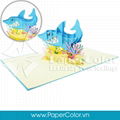 The shark card, 3d pop up card, greeting card