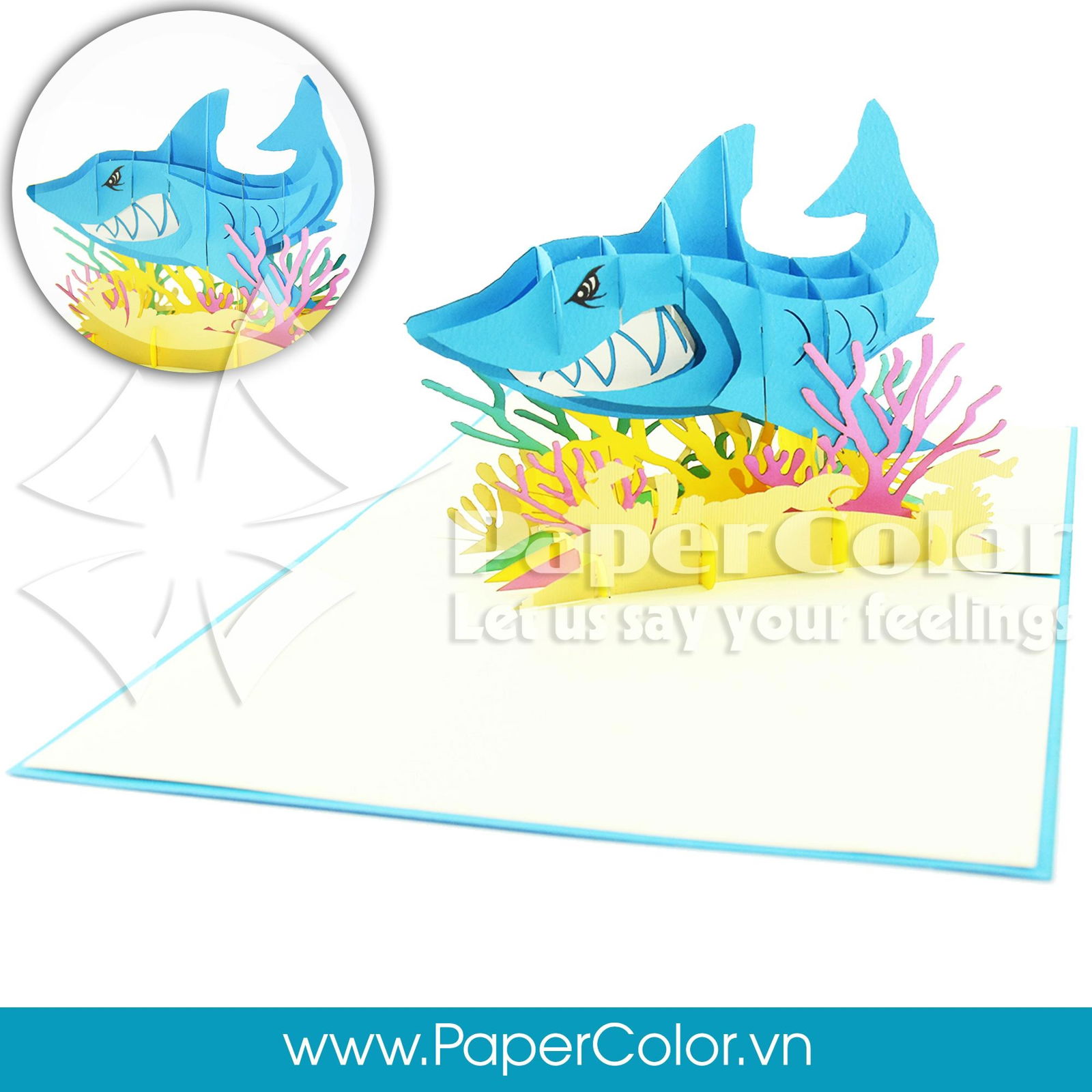 The shark card, 3d pop up card, greeting card 2