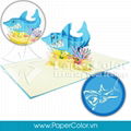 The shark card, 3d pop up card, greeting card 3