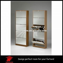 Large Morden Wooden Shoe Cabinet with Mirror