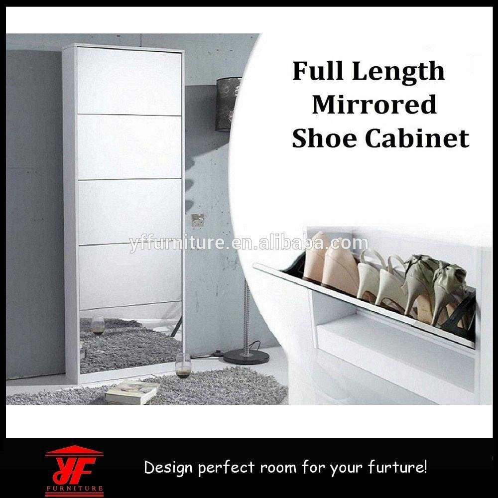 Large Morden Wooden Shoe Cabinet with Mirror  3