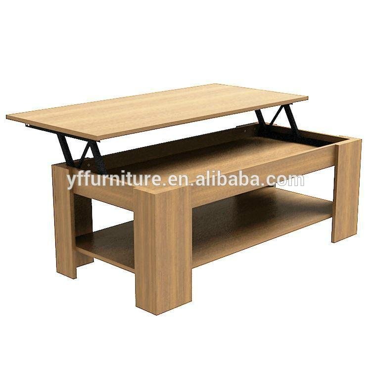 Wooden Home Furniture Height Adjust Morden Wood Lift Top Coffee Table 2