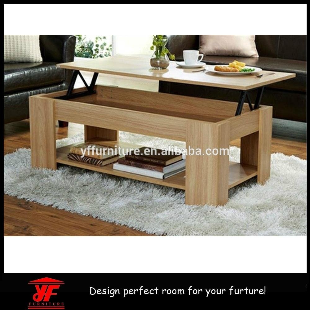 Wooden Home Furniture Height Adjust Morden Wood Lift Top Coffee Table 3