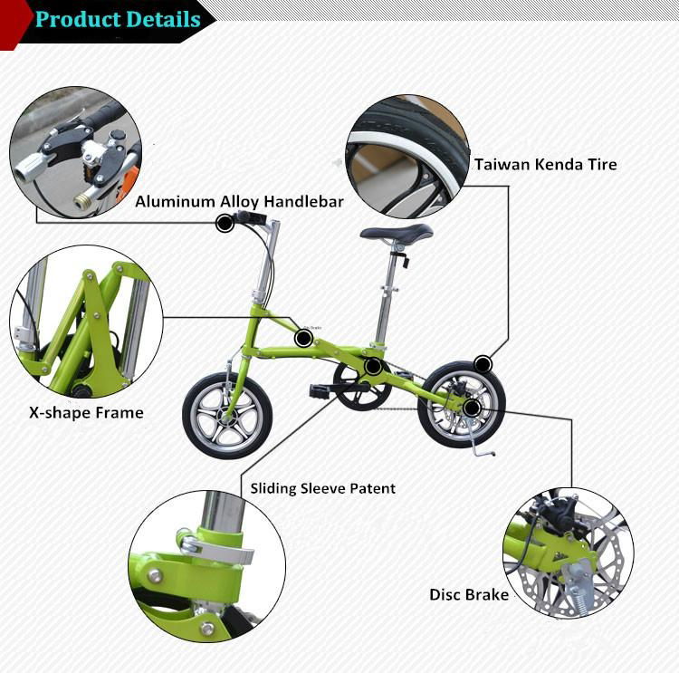 aluminum alloy folding bicycle with integrated wheel 2