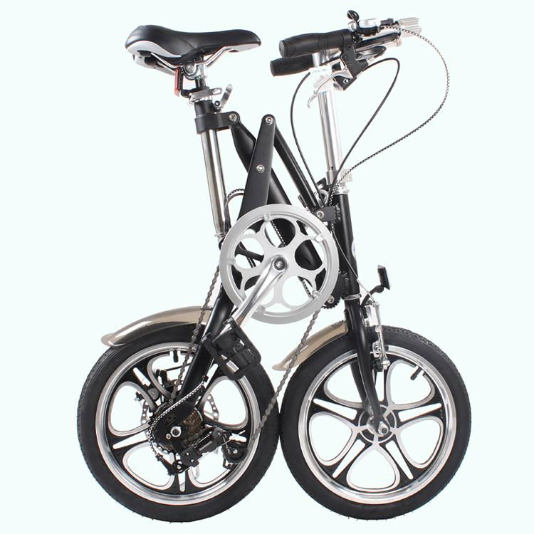 aluminum alloy folding bicycle with integrated wheel