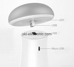 Mushroom power bank with led lampshade