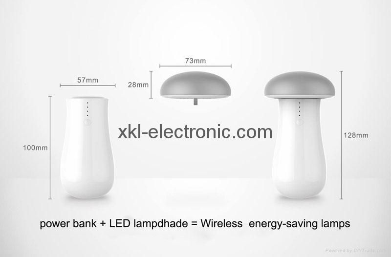 Mushroom power bank with led lampshade 2