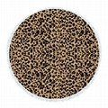 Leopard grain round towel
