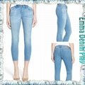 2016 Top High Waisted Classical Design Girls Capri Denim Skinny Stretch Jeans 5