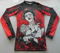 Wholesale Custom sublimated lycra long sleeve bjj rash guards 5