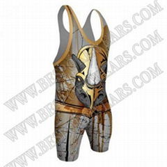 Top quality sublimated spandex custom wrestling singlets