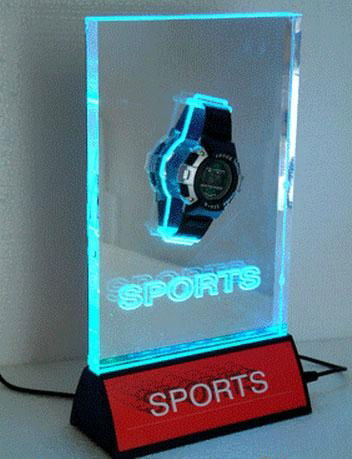 Acrylic watch display with led lights