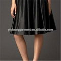 Womens Long Gather Detail Leather Circle Skirt 1