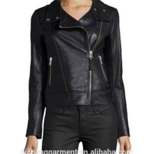 Women Biker Jacket With Front Zipper