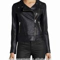 Women Biker Jacket With Front Zipper