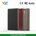 New Hot Products 2016 Leather-grain Power Bank 6000mah With Buit-in Cable 1