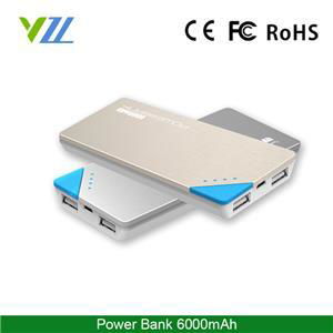 High Quality Unique Design Power Bank 6000mah Dual Usb