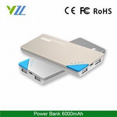 High Quality Unique Design Power Bank 6000mah Dual Usb