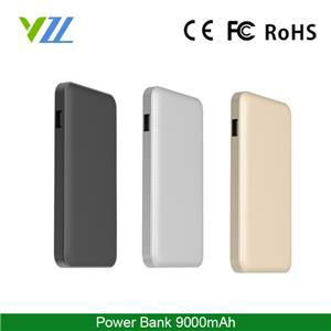 Portable Aluminum Power Bank 9000 Mah With 4 Color LED Indicators