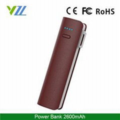 2016 New Promotion 2600mah Power Bank Rubber Smart Power Bank 2600 Mah